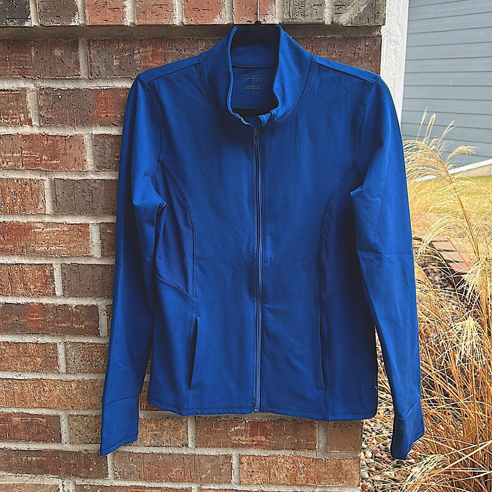 JESSICA SIMPSON Active Ladies L Zipped Midnight Blue Fitted Jacket